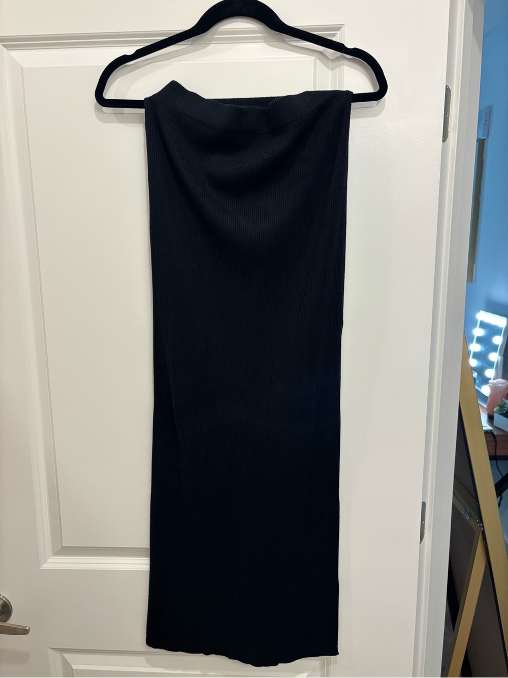 Abercrombie & Fitch Black Maxi Ribbed Skirt